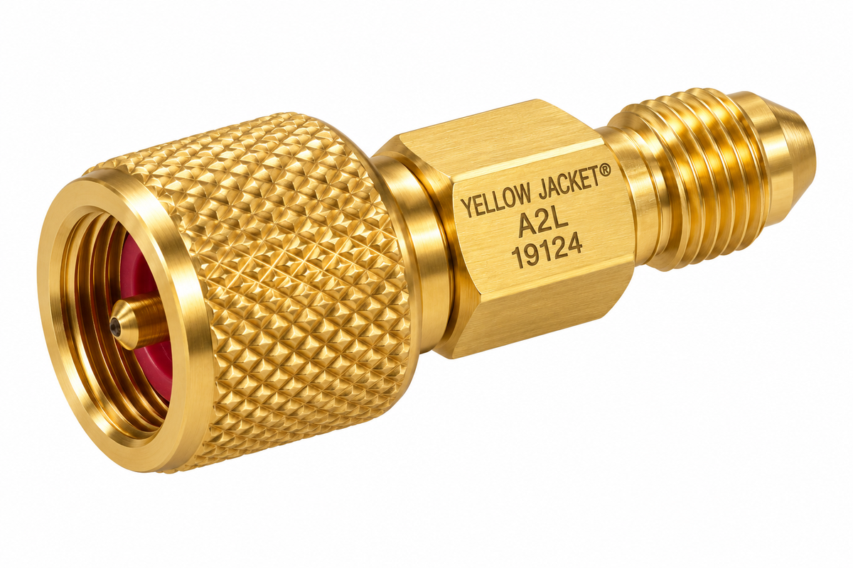 A2L Bottle Adapter 1/4" LH FFL to 1/4" RH MFL, Str
