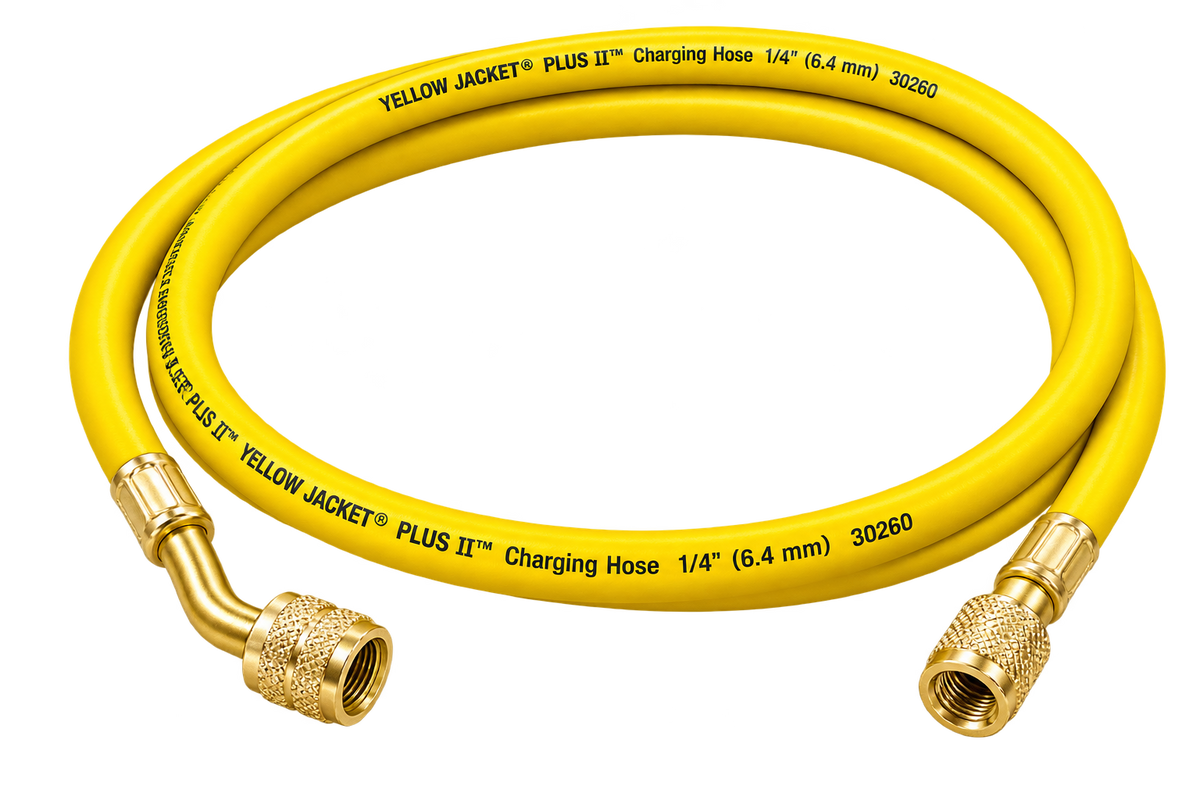 Yellow PLUS II Hose, 60″ ¼” LH to ¼” RH, 45° Fitting
