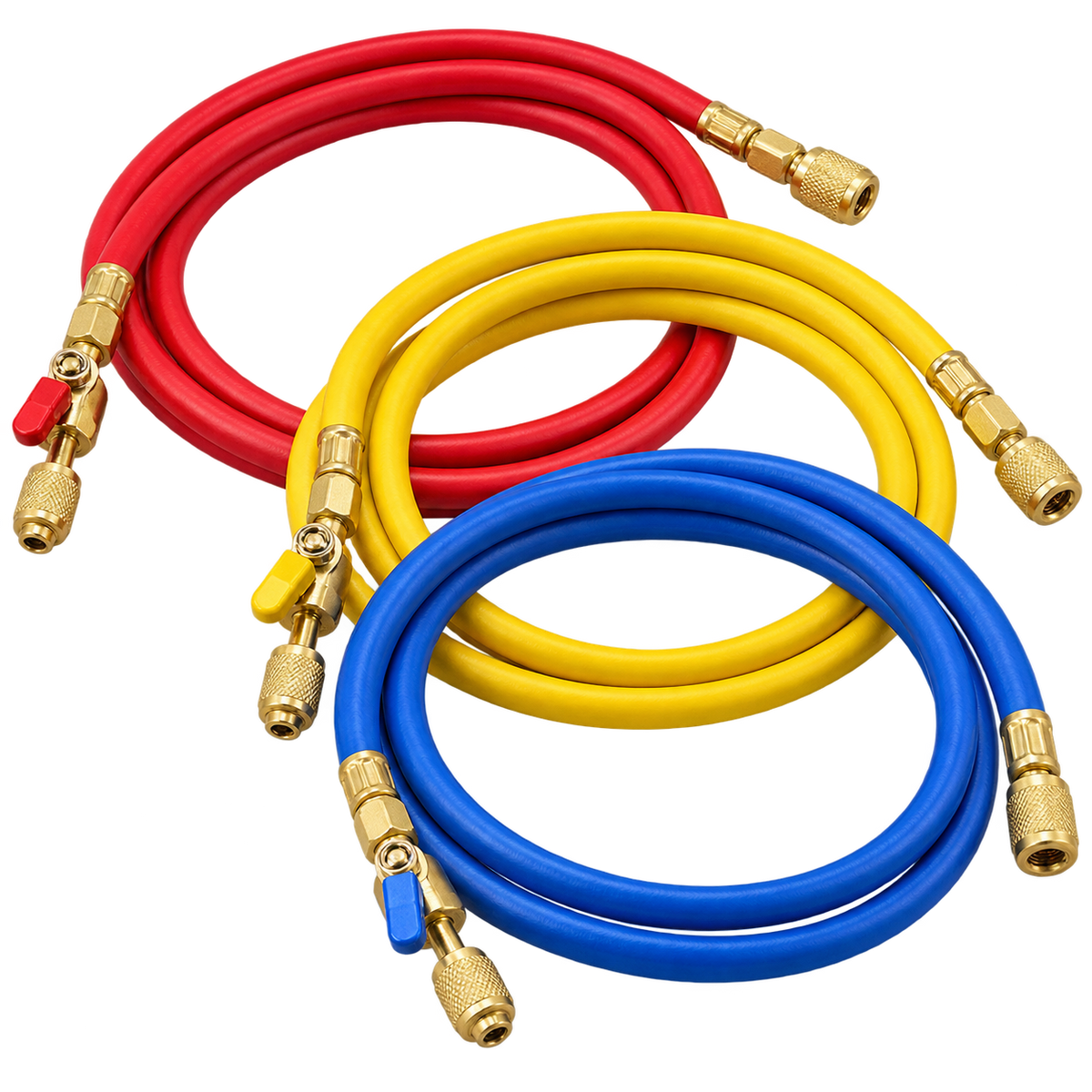 60" Charging Hose RYB 3-Pack, Standard 1/4" Fitting
