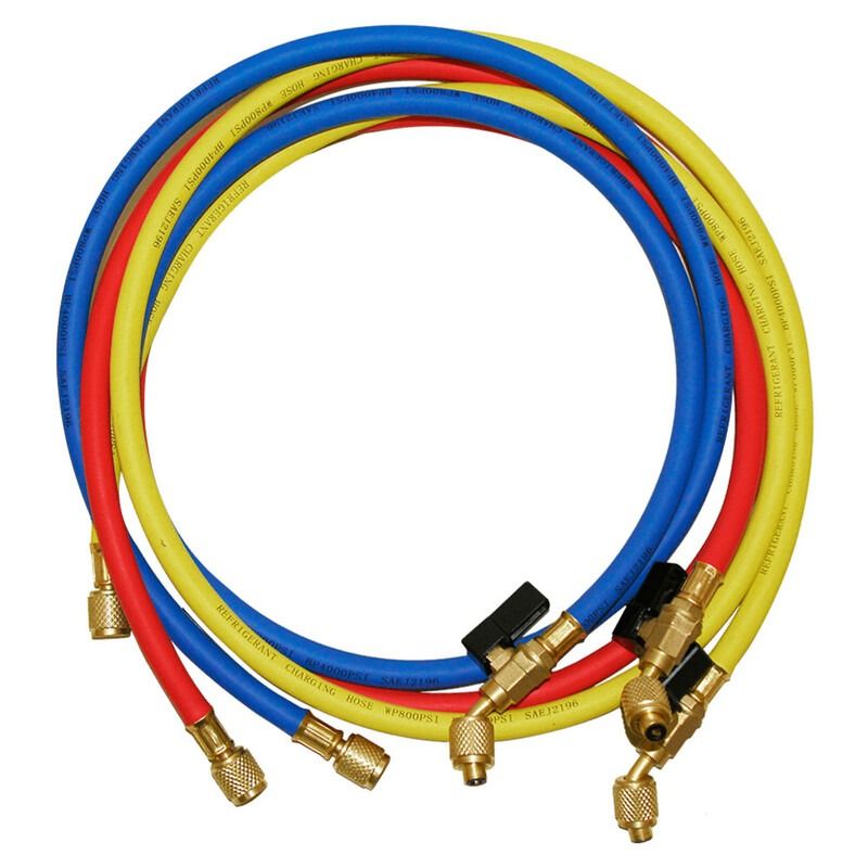 Navac Refrigerant Hose Set, 5'x3 45° Ball Valve