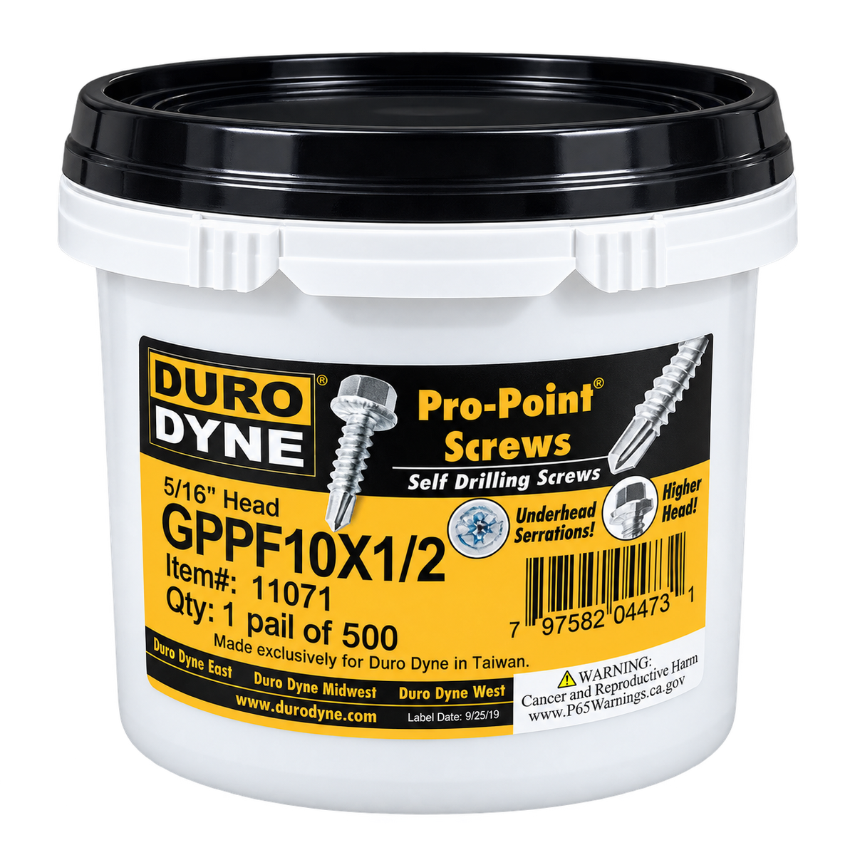 Duro Dyne GPPF10X1/2 Pro Point Self Drilling Screws 500/PK