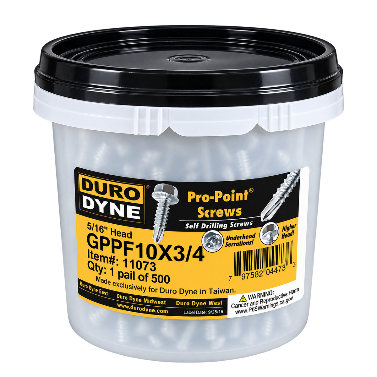 Duro Dyne GPPF10X3/4 Pro Point Self Drilling Screws 500/PK