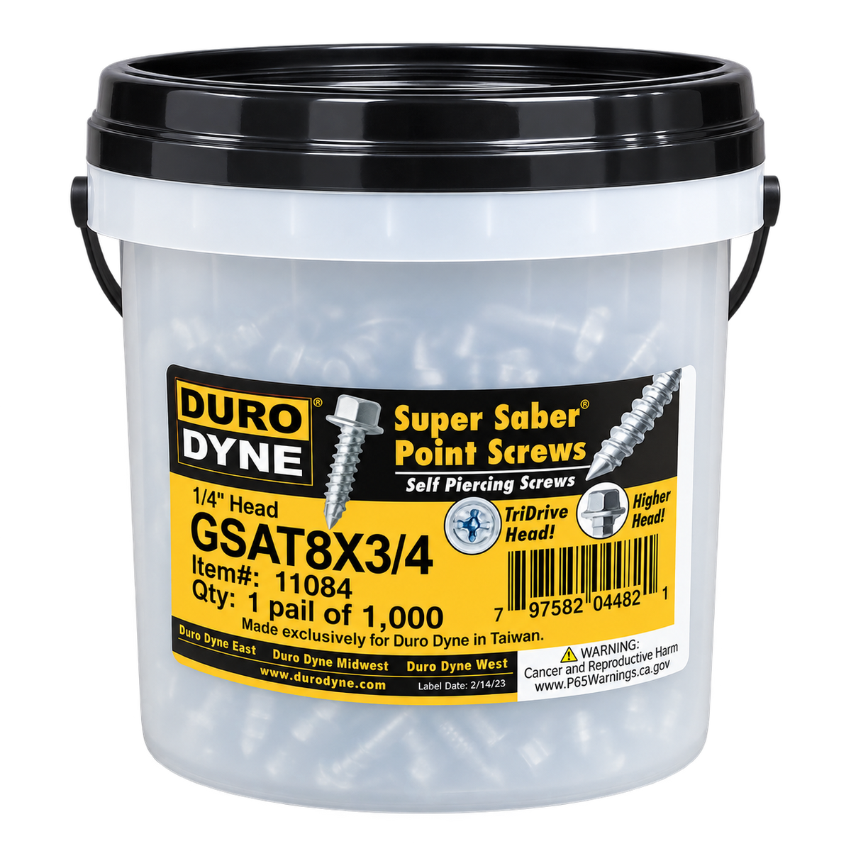 Duro Dyne GSAT8X3/4 Super Saber Self Piercing Screws 1000/PK