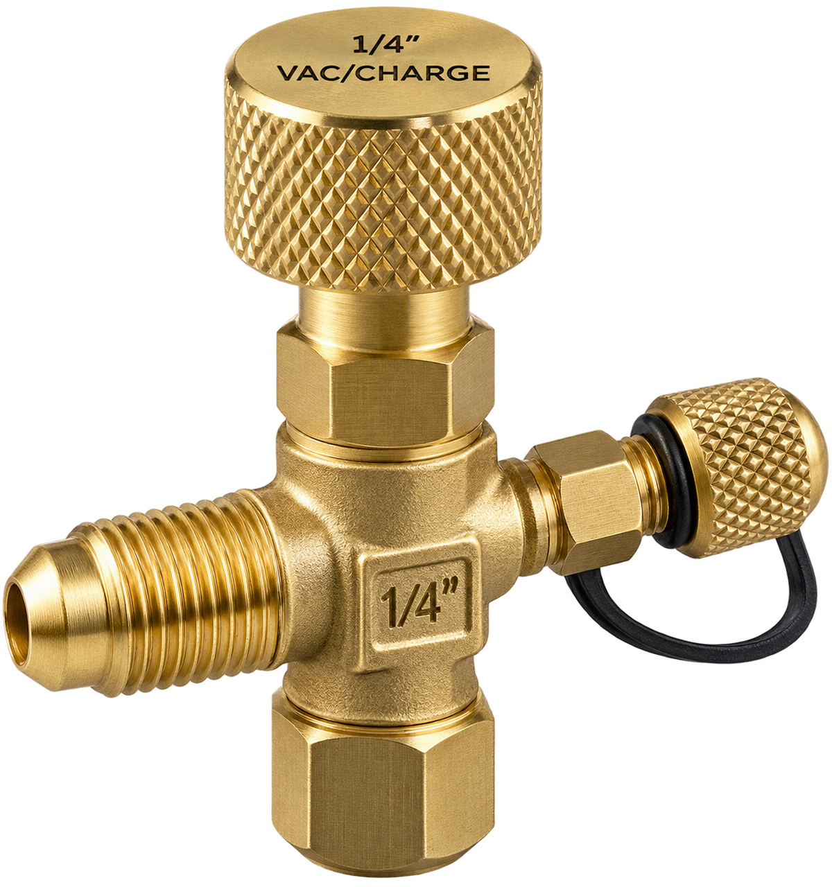 1/4″ Vacuum/charge valve with side port
