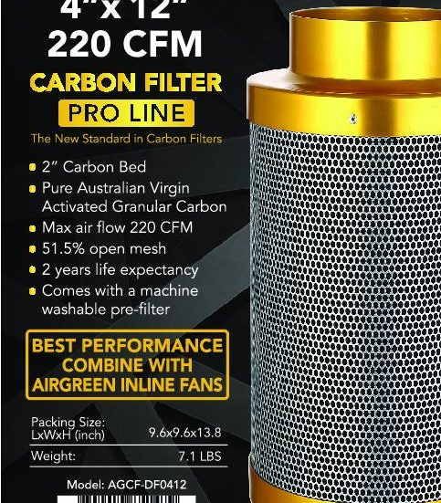 AirGrean 4″ X 12″ Carbon Filter