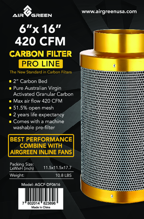 AirGrean 6″ X 16″ Carbon Filter