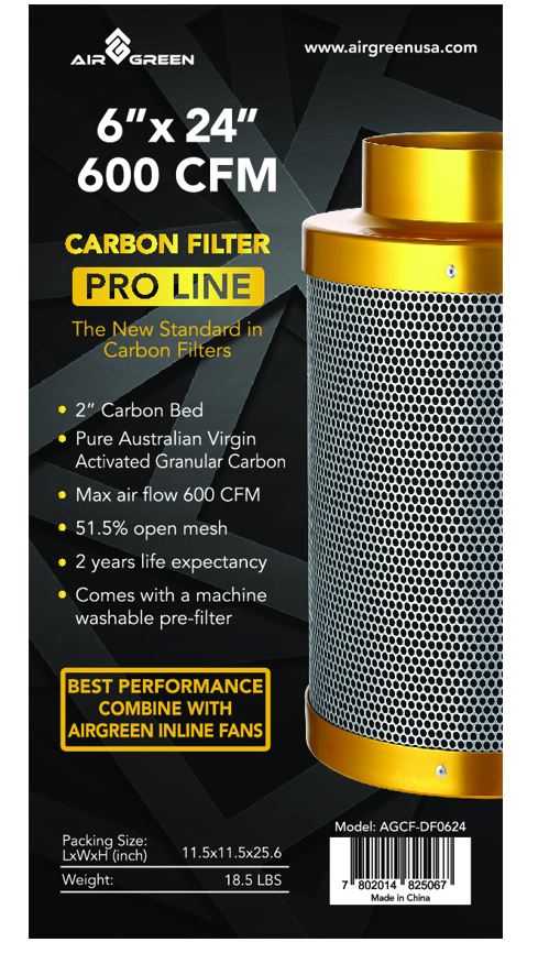 AirGrean 6″ X 24″ Carbon Filter