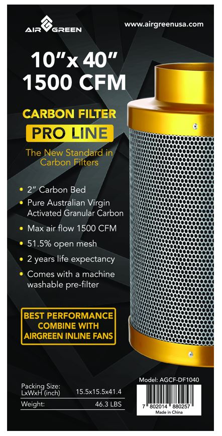 AirGrean 10″ X 40″ Carbon Filter