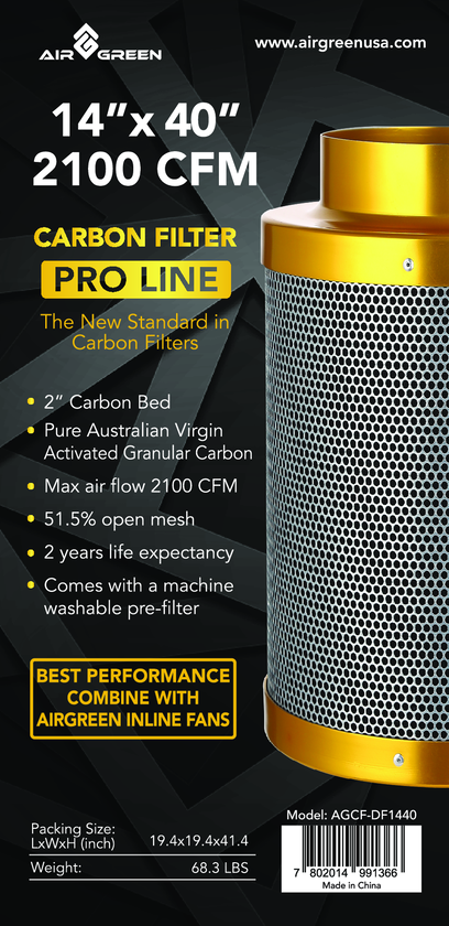 AirGrean 14″ X 40″ Carbon Filter