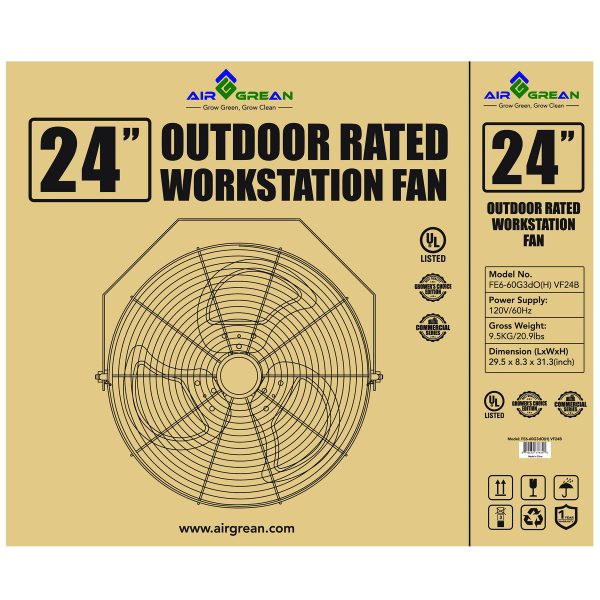 AirGrean Outdoor Rated Workstation Fan 24″