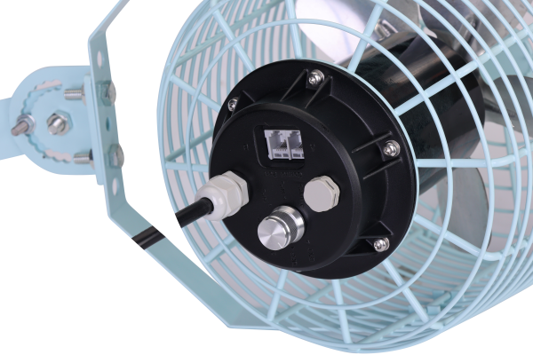 GEVIVA Circulation Fan 8″ 900CFM. 120V~277V. Adjustable 20-100% Speed Control. IP65 Water Resistant