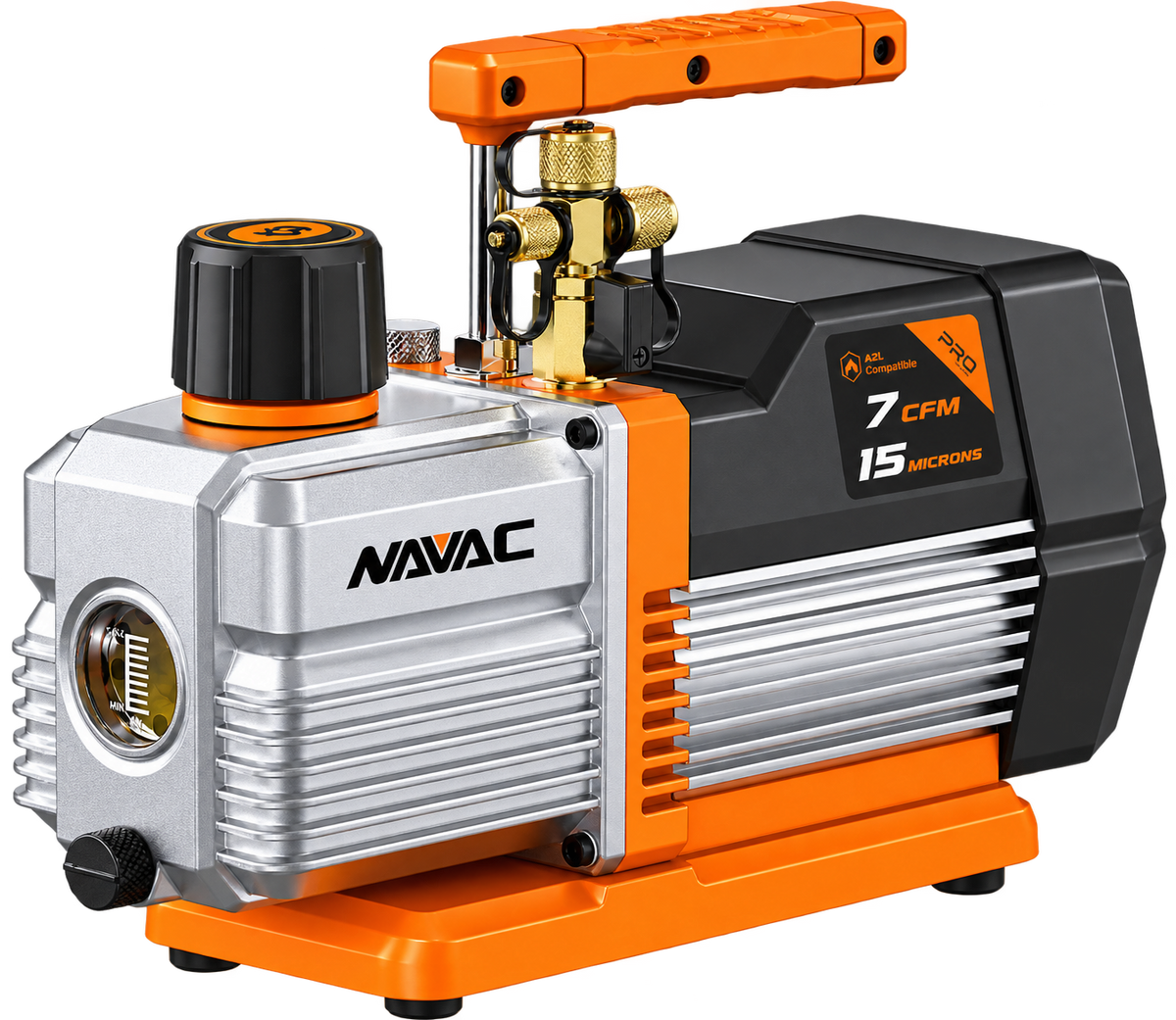 Navac Pro Series Vacuum Pump, 7 CFM, 2-Stage, A2L