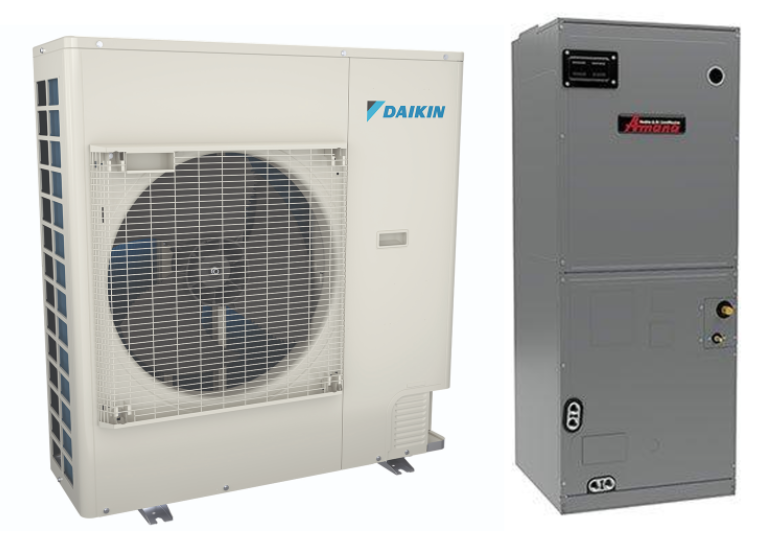 Daikin FIT 3.5 Ton Side Discharge Air Conditioner with 3.5 Ton Multi-Position Air Handler - R410A - 230V