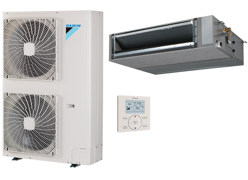 Daikin SkyAir 4 Ton 15.3 SEER2 Concealed Duct Heat Pump System with Wired Navigation Remote Controller - R410 - 230V